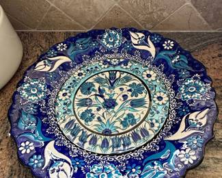 Handmade Iznik Style Turkish Ceramic Decorative Plate