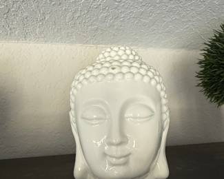 White Ceramic Buddha Head Oil Burner