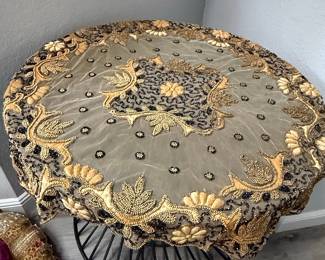 Hand-Beaded Table Topper/Overlay