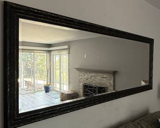 Large Ornate Black Framed Wall Mirror