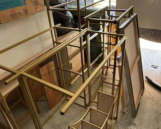 Gold Metal Etagere Shelf Unit with Curved Accents