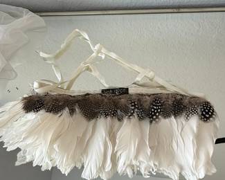 Love Khaos Feathered Corset Top