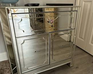Mirrored Two-Drawer Two-Door Cabinet