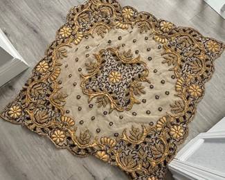 Embroidered Beaded Table Runner