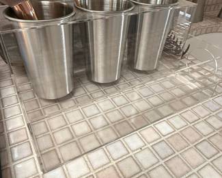 Acrylic 3-Cup Organizer with Stainless Steel Cups