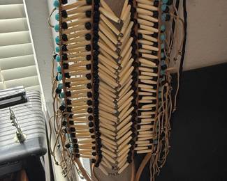 Native American Buffalo Bone Hairpipe Breastplate Necklace