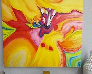 Abstract Floral Acrylic Painting
