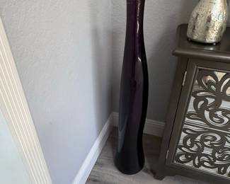 Tall Amethyst Glass Vase
