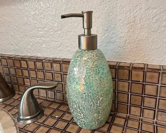 Whole Housewares Glass Mosaic Hand Soap Dispenser