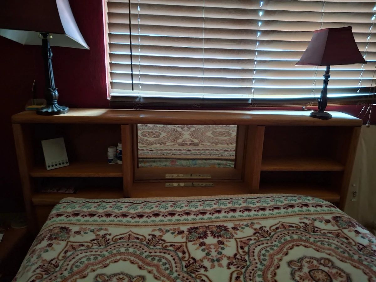 Headboard dresser for Queen/King sized bed