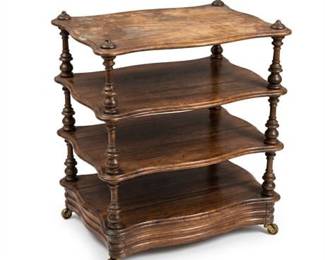 Victorian Four-Tier Serpentine Whatnot Étagère