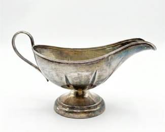 EPNS Footed Sauce Boat with Scroll Handle