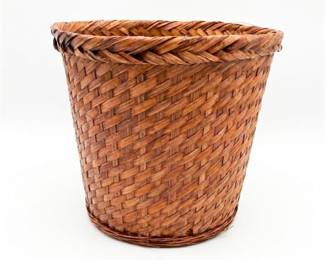 Woven Wicker Basket with Braided Rim