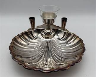 Silver-Plated Scallop Shell Centerpiece Platter By The Sheffield Silver Co.