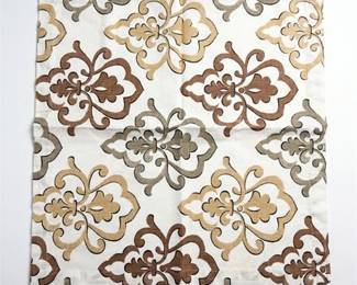 Damask Medallion Throw Pillow Cover in Brown and Tan