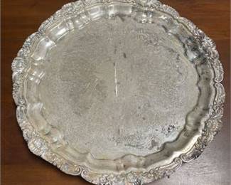 Silverplate Serving Tray with Utensils