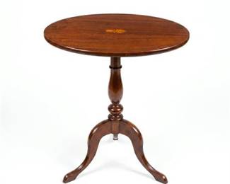 Mahogany Tilt-Top Tripod Table with Inlaid Paterae