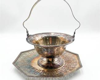 Weidlich Bros. Sheffield Silverplate Basket on Tray
