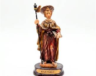 Polychrome Figure of Santiago the Pilgrim Saint