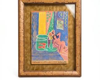Framed Matisse Goldfish-Style Decorative Artwork