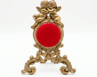Rococo Revival Gilt Brass Cherub Miniature Frame
