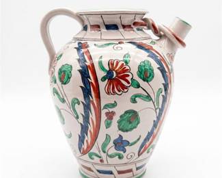 Dolfi Montelupo Italian Maiolica Floral Ewer