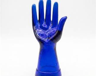 Cobalt Blue Glass Hand Ring Holder