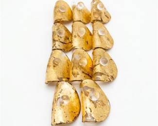 Eleven Gold Leaf Glass Cabochon Ornaments