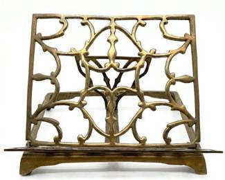Brass Pierced Scrollwork Folding Book Rest