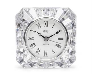Mikasa Cut Crystal Quartz Desk Clock, Germany
