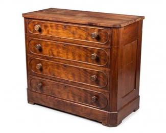 Victorian Mahogany Four-Drawer Chest with Wooden Knobs