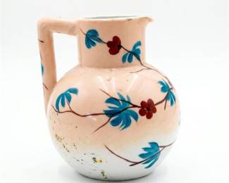 Hand-Painted Porcelain Pitcher with Floral Sprays