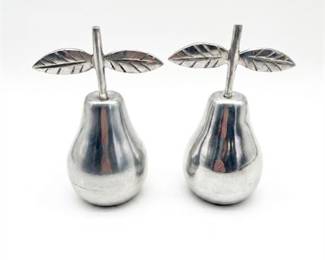Pair of Polished Aluminum Pear Figures
