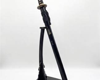 Decorative Katana with Brass Tsuba and Display Stand