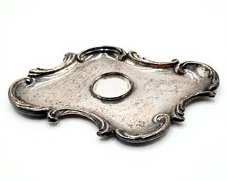 Sterling Silver Rococo-Style Tray with Recessed Well