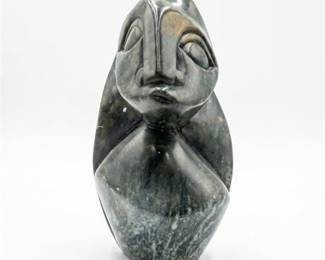 Shona Carved Serpentine Stone Head Sculpture