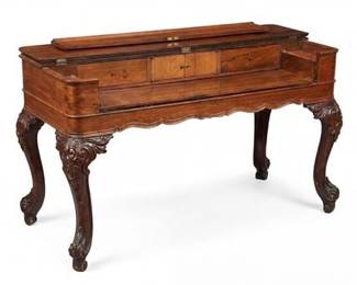 Victorian Carved Rosewood Square Piano Case Desk