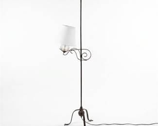 Wrought Iron Floor Lamp with Hobnail Glass Font