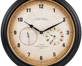 French-Style Wall Clock with GMT Subdial