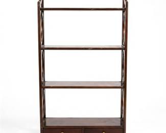 Four-Tier Hanging Wall Shelf with Two Drawers