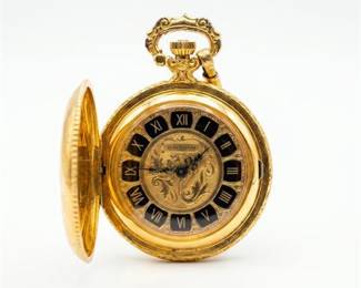 Waltham Hunter Case Pocket Watch with Ivy Engraving