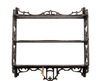 Chippendale Style Fretwork Three-Tier Wall Shelf