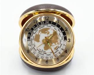 Linden World Time Folding Travel Alarm Clock