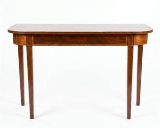 Hepplewhite Inlaid Mahogany D-End Console Table