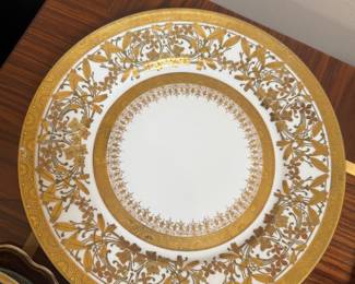 Limoge gold-decorated dinner plates
