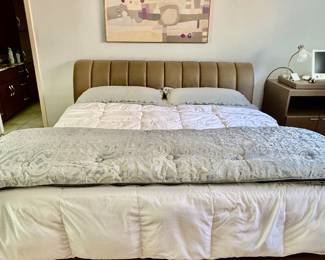 Luxurious leather headboard / baseboard-so nice.
