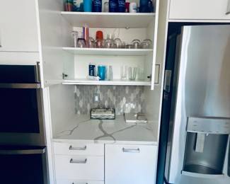 Massive refrigerator and storage cabinets