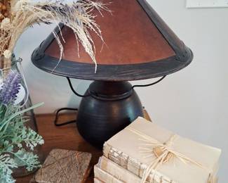 Lamp and shabby chic books
