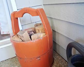 orange wood bucket