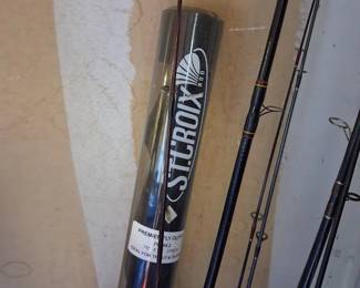 St Croix Fishing holder and fishing poles